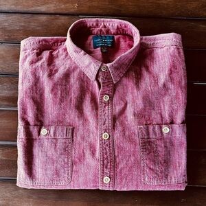 Lucky Brand Saturday Stretch Chambray Button Down, size XL